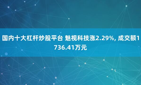 国内十大杠杆炒股平台 魅视科技涨2.29%, 成交额1736.41万元